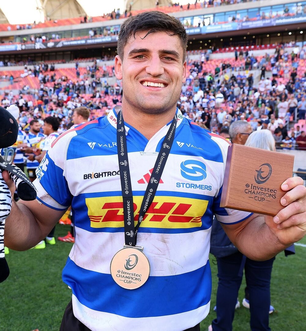 Paul de Villiers with the Investec Champions Cup, At Union represented player